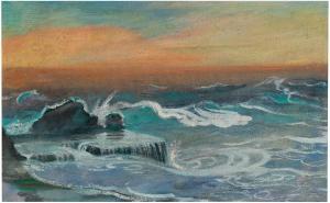 JUNGNICKEL Ludwig Heinrich 1881-1965,Breaking waves at dusk,Palais Dorotheum AT 2024-03-14