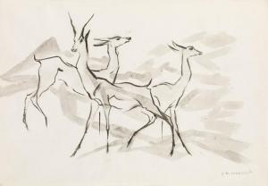 JUNGNICKEL Ludwig Heinrich 1881-1965,Three antelopes,im Kinsky Auktionshaus AT 2018-06-19