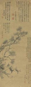 JUNMING JIN 1602-1675,pine, bamboo, and prunus,1634,Christie's GB 2015-09-16