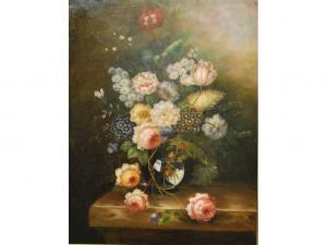 JURANO S,Still life of flowers and berriesin glass vase,Andrew Smith and Son GB 2008-10-28