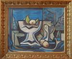 JUSTITZ Alfred 1879-1934,"Kubistické zátiší s mísou,Antikvity Art Aukce CZ 2008-02-10