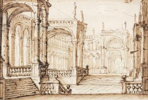 JUVARRA Filippo 1676-1736,Design for a stage set with porticos,Sotheby's GB 2022-07-06