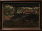 JUYTEN,Farm Scene with Chickens,Clars Auction Gallery US 2013-06-15