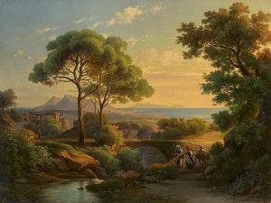 KÖBEL Georg 1807-1894,Blick aus dem Tal des Fiume Magra auf die Küste be,Galerie Bassenge 2017-12-01