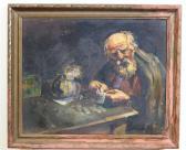 KÖHLER Hendrik 1893-1975,Old Man Exchanging Money,Sloans & Kenyon US 2023-07-27