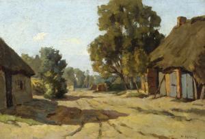 KÖHLER Willem Hendrik 1876-1931,Landroad with farms,Glerum NL 2007-06-10