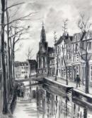 KöNIG E W,Blick auf eine Gracht einer holländischen Stadt,DAWO Auktionen DE 2009-06-16