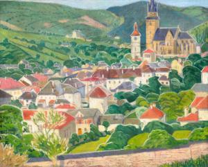 KÖVER Gyula 1883-1950,View of Kremnica,1910,Kieselbach HU 2021-10-11
