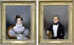KÜBLER 1804-1846,Halbportrait Josephine und Carl Schumacher,1833,Reiner Dannenberg DE 2006-03-21