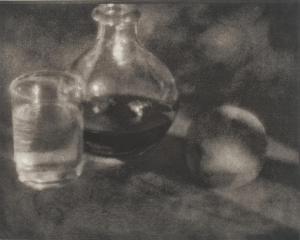KÜHN Carl Heinrich Walter 1895-1970,Wine Bottle, Water Glass, and Apple,1918,Sotheby's GB 2023-10-05