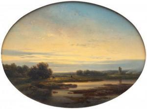 KÜHNEN Pieter Lodewijk 1812-1877,Sunset by the water,Venduehuis NL 2021-11-21