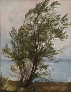 KABELL Ludvig 1853-1902,Study of a tree in windy weather,Bruun Rasmussen DK 2023-04-10
