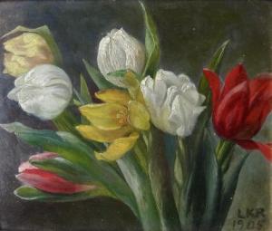 KABELL ROSENORN Ludovica 1857-1918,Bouquet of tulips,1905,Bruun Rasmussen DK 2022-08-25