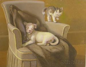 KABER G. Frederick 1900-1900,Of a Puppy and Kitten,Skinner US 2009-11-18
