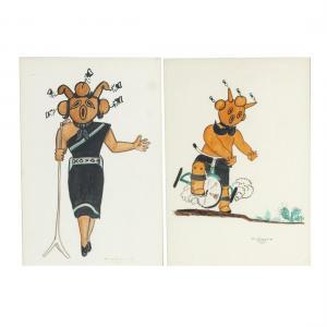 KABOTIE Michael 1942-2009,Singer and Child Biking,1959,MICHAANS'S AUCTIONS US 2023-02-10