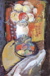 KADAR Bela 1877-1956,Asztali csendélet gyümölcsökkel,Nagyhazi galeria HU 2004-12-07