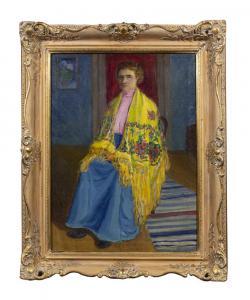 KADAR Géza 1878-1952,Woman with Yellow Scarf,1913,Pinter HU 2022-02-28