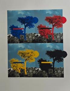 KADISHMAN Menashe 1932-2015,Trees in the forest,1980,Matsa IL 2024-03-27