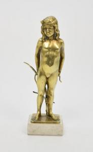KAESBACH Rudolf 1873-1955,Figurka nagiej dziewczynki brąz złocony,Rempex PL 2023-04-19