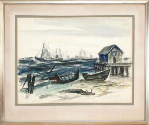 KAESELAU Charles Anton 1889-1972,Stormy Harbor,Eldred's US 2014-09-20