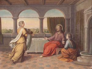 KAESTNER JOSEF 1844-1923,Jesus bei Maria und Martha,1899,Palais Dorotheum AT 2014-04-15