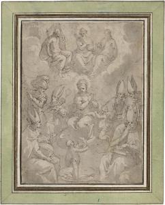 KAGER Johann Mathias 1575-1634,Der Knabe Simon von Trient vor der Muttergotte,1610,Galerie Bassenge 2023-06-09