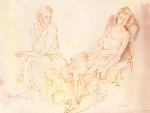 KAHAN Louis 1905-2002,TWO WOMEN RELAXING,GFL Fine art AU 2021-08-22