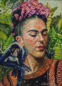 KAHLO Frida 1907-1954,portrait of Frida Kahlo with a monkey on her shoul,1941,888auctions 2022-02-24