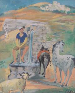 KAHN LOUIS 1901-1974,Continental farm scene,Burstow and Hewett GB 2017-02-01