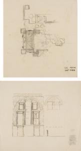 KAHN LOUIS 1901-1974,UNTITLED (TWODRAWINGS OF THE BUILDINGS OF THE IIM,,1969,Sotheby's GB 2018-11-29