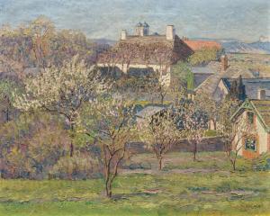KAHRER Max,Ausblick auf blühende Hausgärten (Klosterneuburg),1918,im Kinsky Auktionshaus 2023-06-22