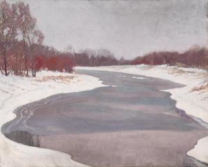 KAHRER Max 1878-1937,Donau bei Klosterneuburg im Winter,1906,Palais Dorotheum AT 2023-12-21