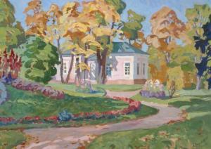 KAIGODOROV Anatoly Dmitrievich,Autumn day in a villa park, Estonia,Bruun Rasmussen 2020-12-07