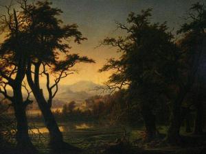 KAISER Adolf 1804-1861,Wooded lake landscape with two gentlemenshooting duck,Bonhams GB 2010-11-18