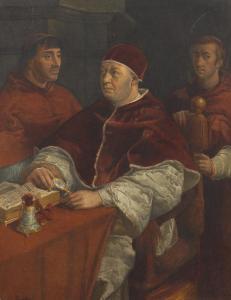 KAISER Eduard 1820-1895,Kopie nach Raffael Porträt Papst Leo X,1820,Wendl DE 2019-06-20