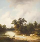 KAISER Ernst 1803-1865,Romantische Flusslandschaft,1847,Wendl DE 2020-10-22