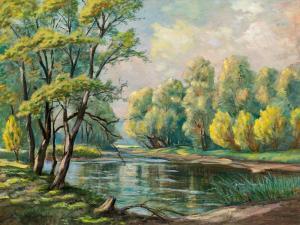 KAISER HERBST Carl 1858-1940,Pond landscape,im Kinsky Auktionshaus AT 2020-03-04