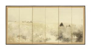 KAKO TSUJI 1870-1931,A pair of six-panel folding screens,Bonhams GB 2015-11-12