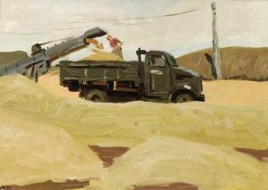 KALASHNIKOV Viktor Ivanovich 1923-1992,Loading the Grain Truck,1954,Whyte's IE 2009-12-07