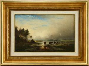 KALLENBERG Anders 1834-1902,Kor vid vattendrag,1872,Uppsala Auction SE 2021-08-17