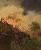 KALLMORGEN Friedrich 1856-1924,Fire in the Village,1901,Van Ham DE 2020-11-19