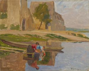 KALLMORGEN Friedrich 1856-1924,Women Washing in the River,Van Ham DE 2024-01-30
