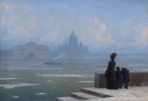 KALMYKOV Grigory Odissevich 1873-1942,Floating of Ice on the Neva River,1890,MacDougall's 2016-11-30