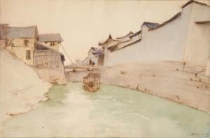 KALMYKOV Ivan Leonidovich 1866-1925,Canal in Fuzhou, China,Zeeuws NL 2020-11-17