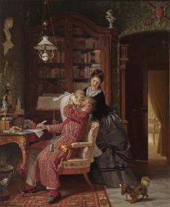 KALTENMOSER Max 1842-1887,Family idyll,1873,Neumeister DE 2021-04-14