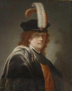 KALTNER Joseph 1758-1824,Bildnis eines Herrn mit federgeschmücktem Barett,1806,Neumeister 2010-12-01