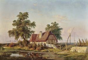 KAMENEV Lev Lvovich 1833-1886,Landscape with Farmhouse and Vineyard,1870,Neumeister DE 2019-12-04