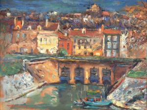 KAMINAGAI Tadashi 1899-1982,Paysage de Charenton-le-Pont - Paris,1968,Escritorio de Arte 2024-03-20