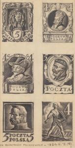 KAMINSKI Zygmunt 1888-1969,Designs of postage stamps,1924,Desa Unicum PL 2022-05-19