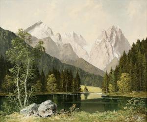 KAMMEYER Frederick 1873-1941,Blick auf die Alpspitze, den Höllentalspitzen und ,Eva Aldag 2008-05-03